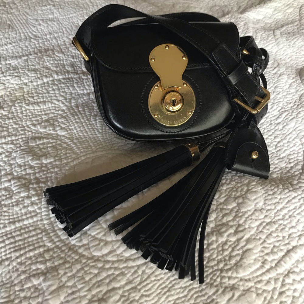 Ralph Lauren Leather Ricky Mini Bag in Black